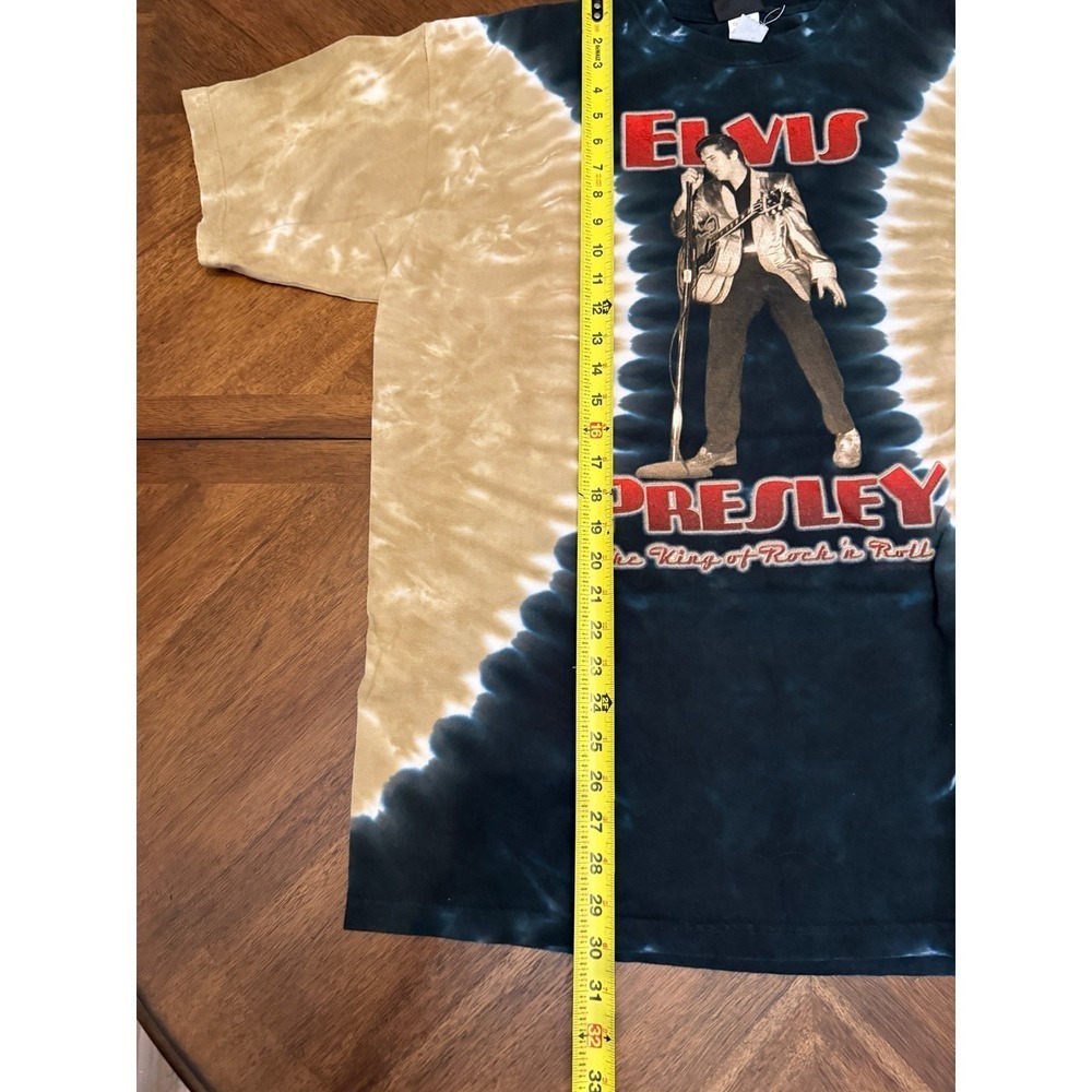 Liquid Blue Elvis Presley Tie Dye Graphic‎ T-Shirt XL Black Tan Rock n Roll Tee - Picture 4 of 5